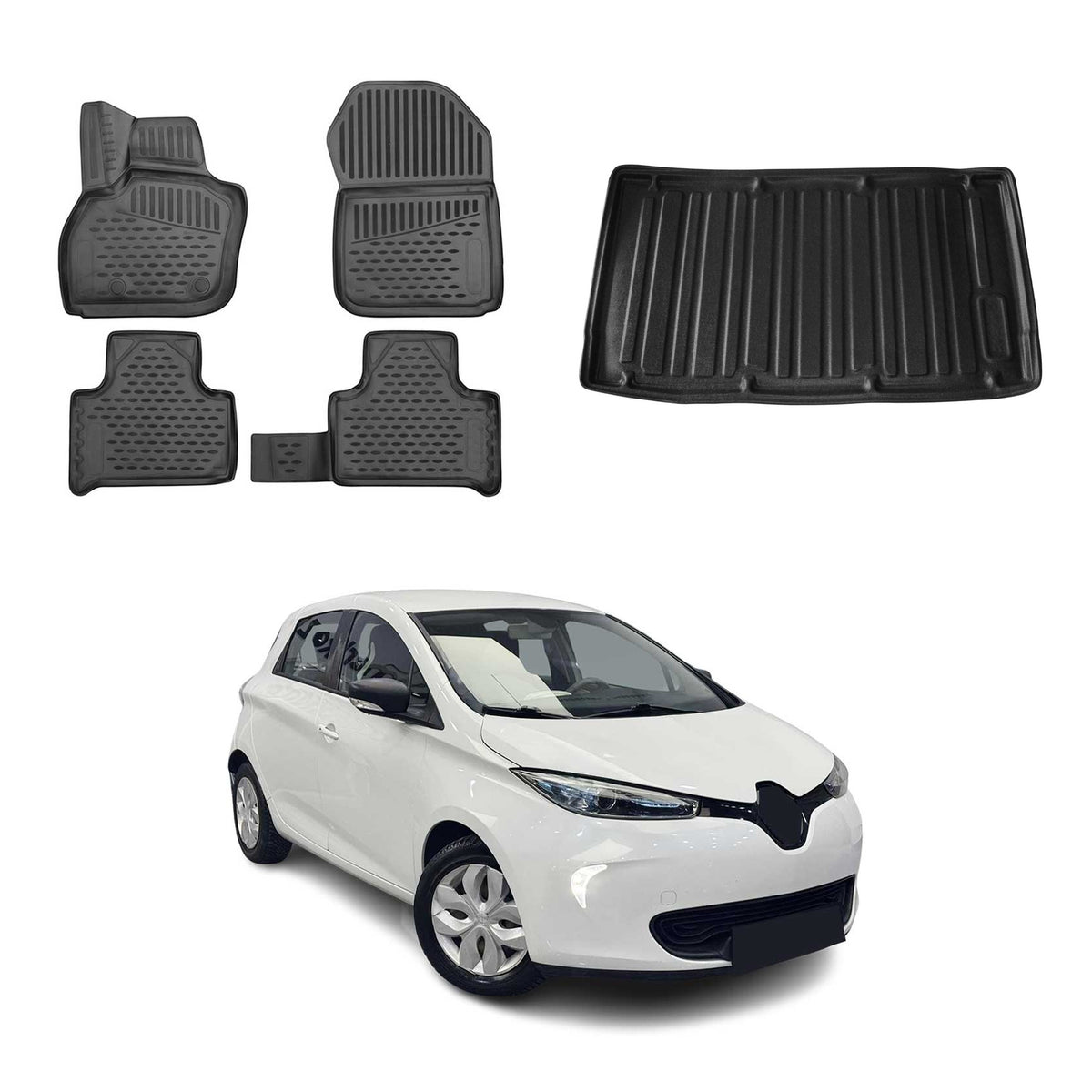 OMAC Fußmatten & Kofferraumwanne Set für Renault Zoe 2012-2024