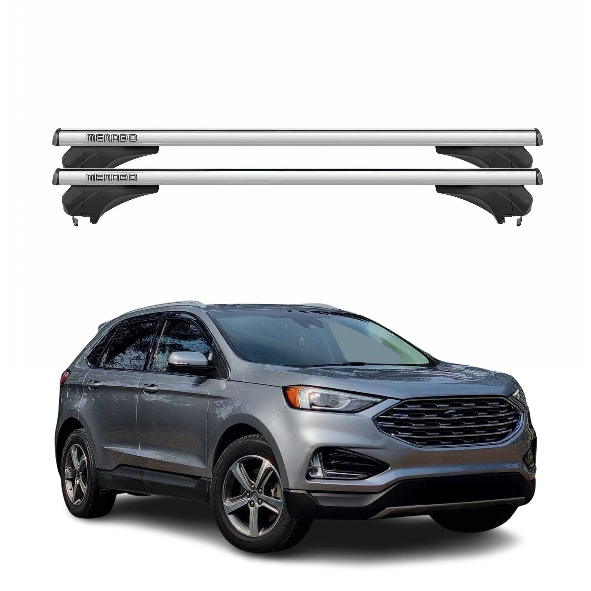 Menabo Dachträger Grundtäger für Ford Edge 2015-2023 Aluminium Silber 2 tlg