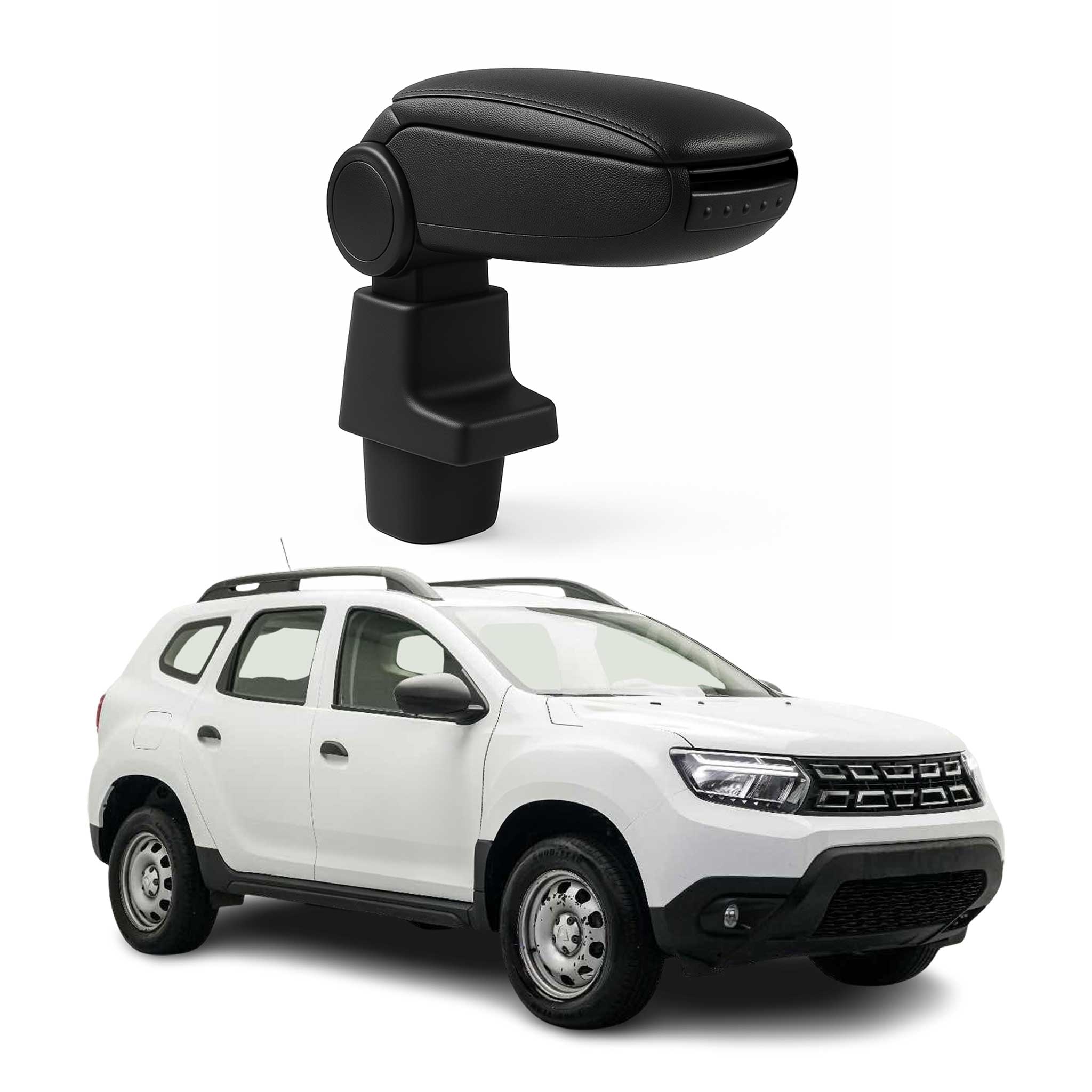 Mittelarmlehne Armlehne für Dacia Duster 2 2018-2024 PU-Leder ABS Schwarz