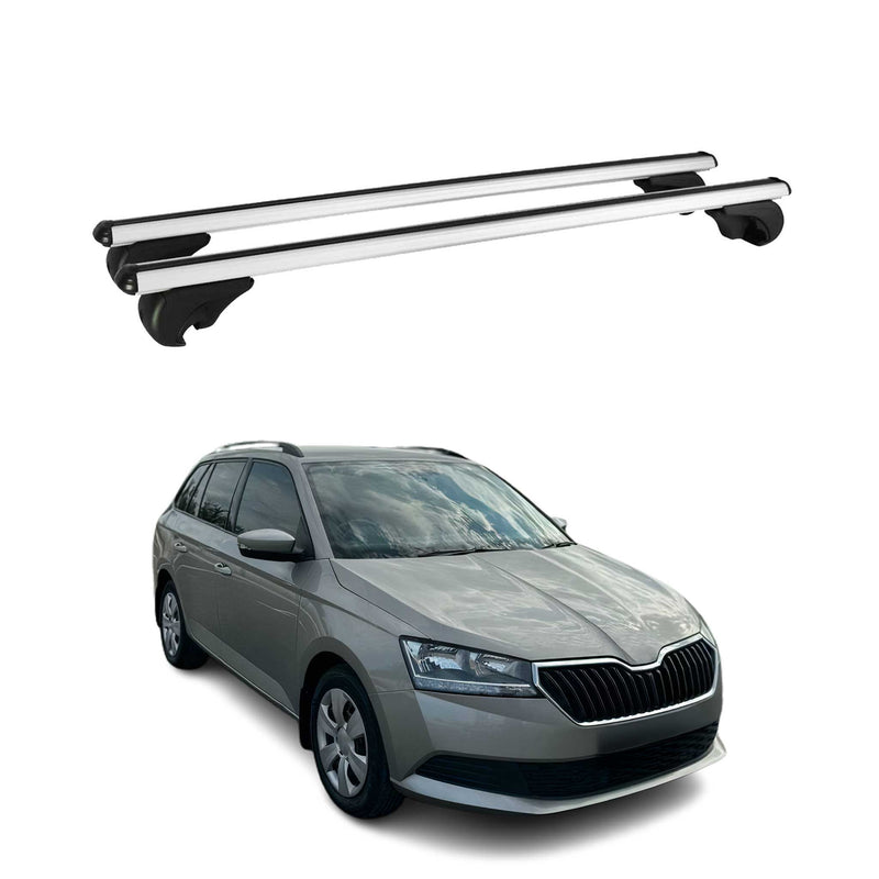Dachträger Grundtäger für Skoda Fabia mk3 Kombi 2014-2021 75kg Alu Silber 2 tlg