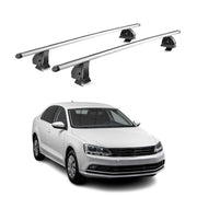 Alu Dachträger für VW Jetta VI 2010-2018 TÜV T-Nut Abschließbar 2tlg Silber
