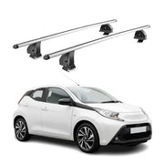 Alu Dachträger für Toyota Aygo X 2022-2026 TÜV T-Nut Abschließbar 2tlg Silber