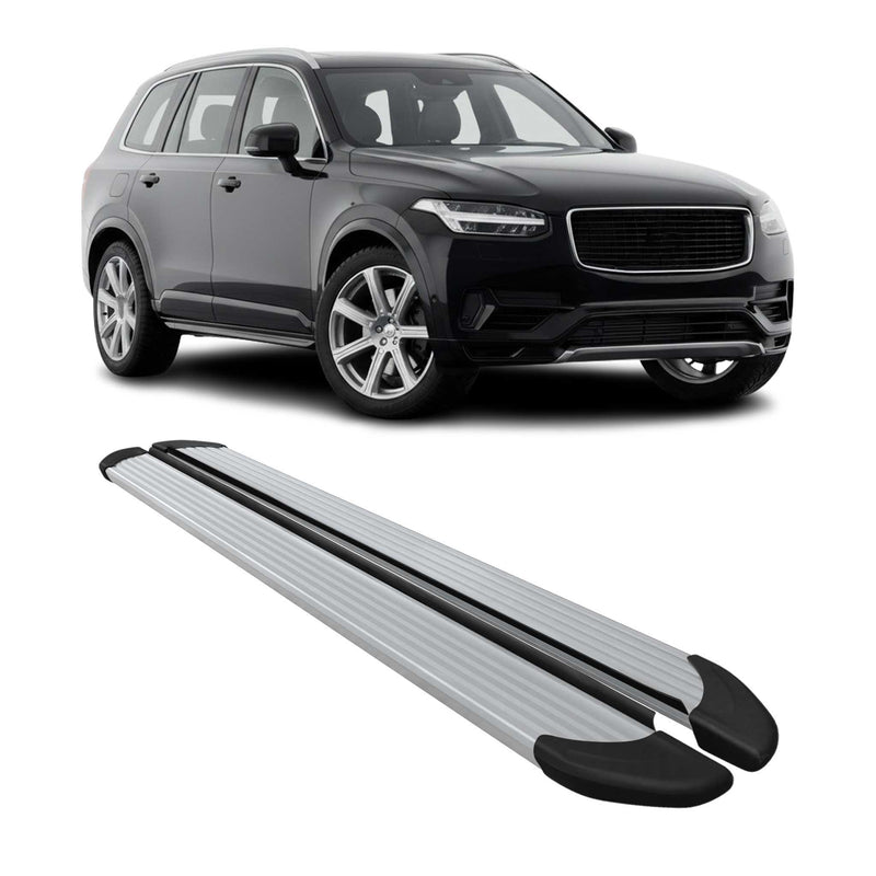 Seitenschweller Trittbretter Schweller für Volvo XC90 2015-2025 Aluminium Silber