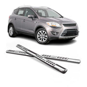 Edelstahl Seitenschweller Schwellerrohre für Ford Kuga I 2008-2012 Silber