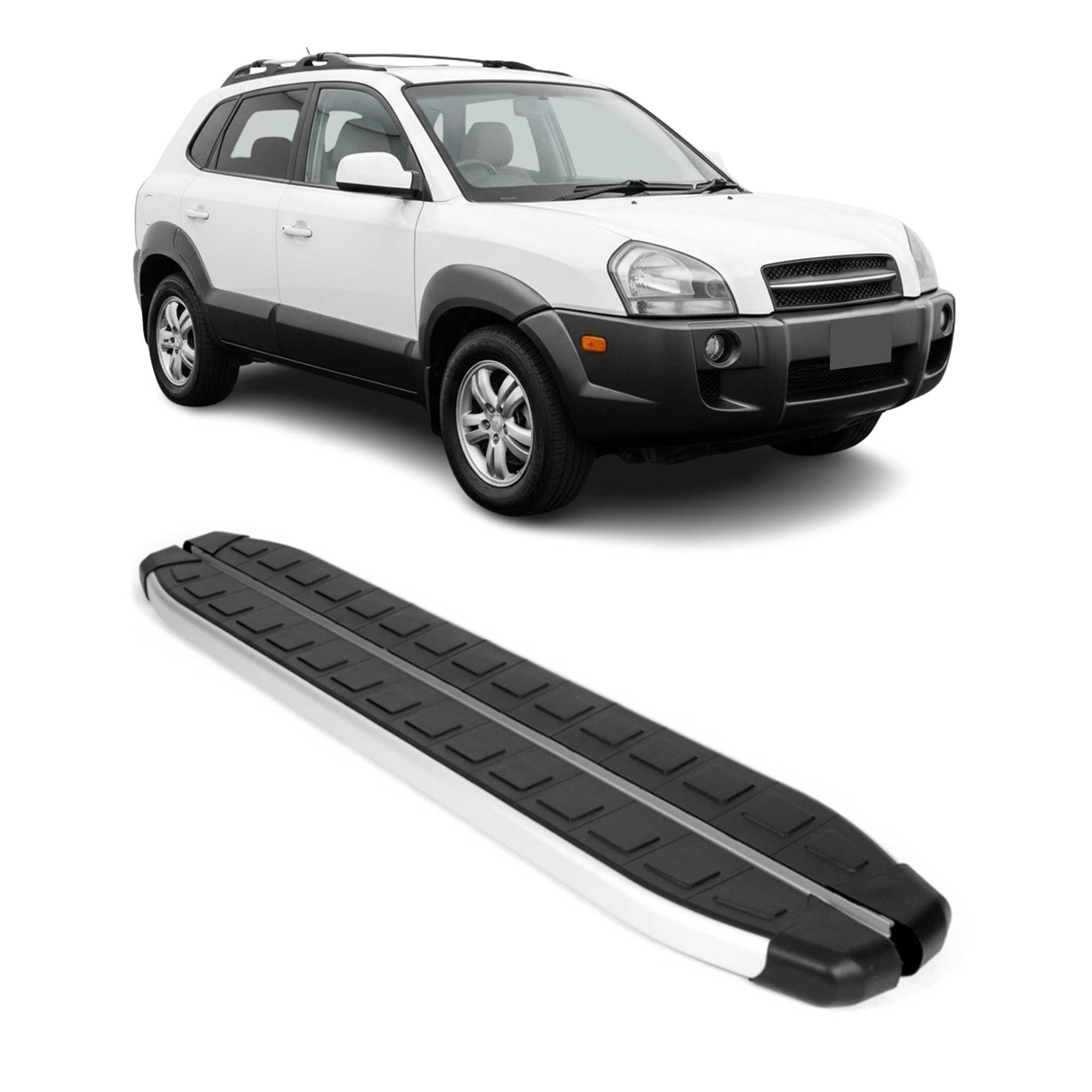 Schweller Seitenbretter Trittbretter für Hyundai Tucson 2004-2010 Alu Schwarz