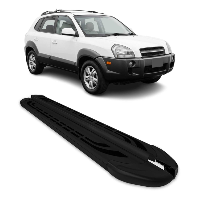 Trittbretter Schweller Seitenbretter für Hyundai Tucson 2004-2009 Alu Schwarz
