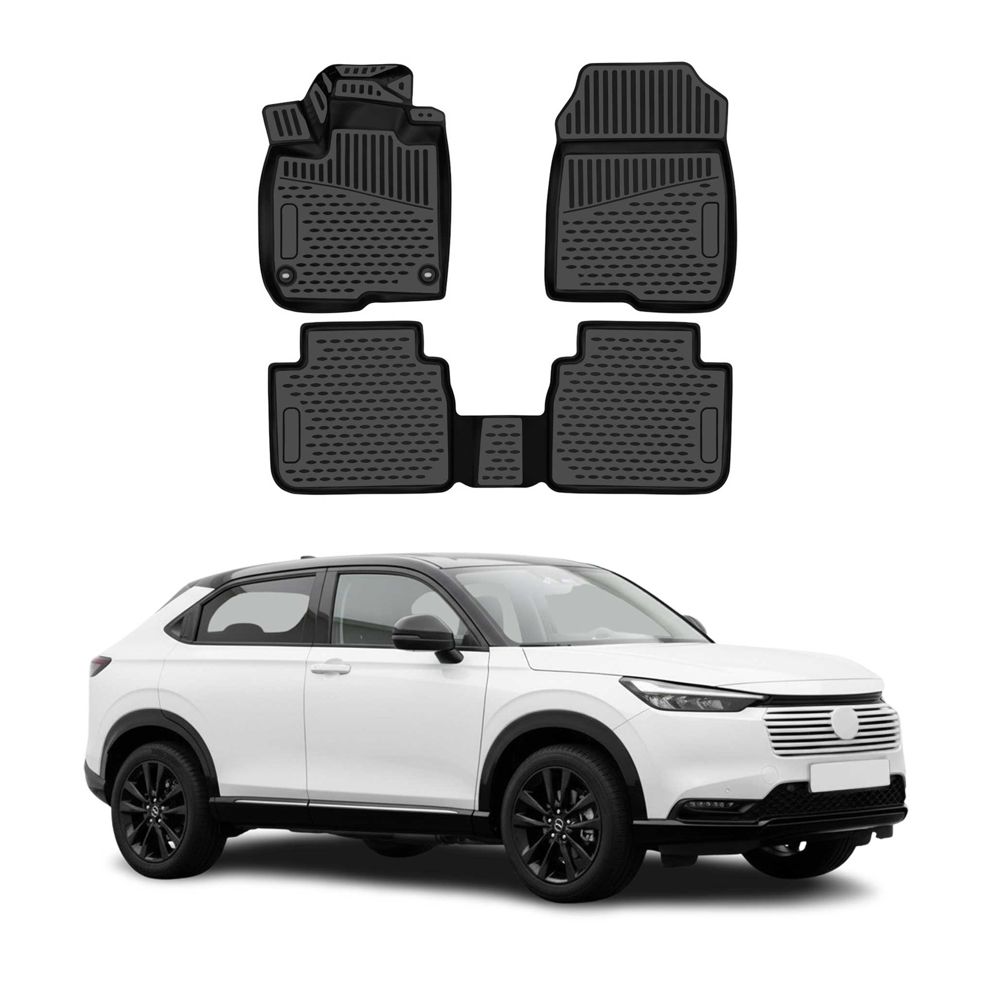 OMAC Gummimatten Fußmatten für Honda HR-V III 2021-2026 TPE Automatten Schwarz