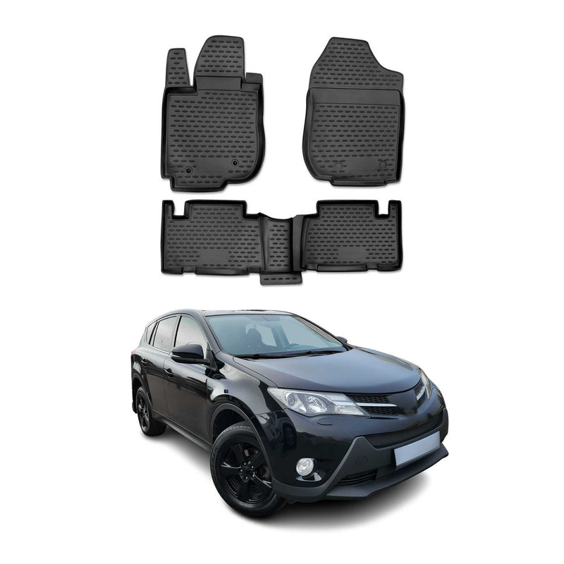 OMAC Gummimatten Fußmatten für Toyota RAV4 2006-2013 TPE Automatten Schwarz 4x