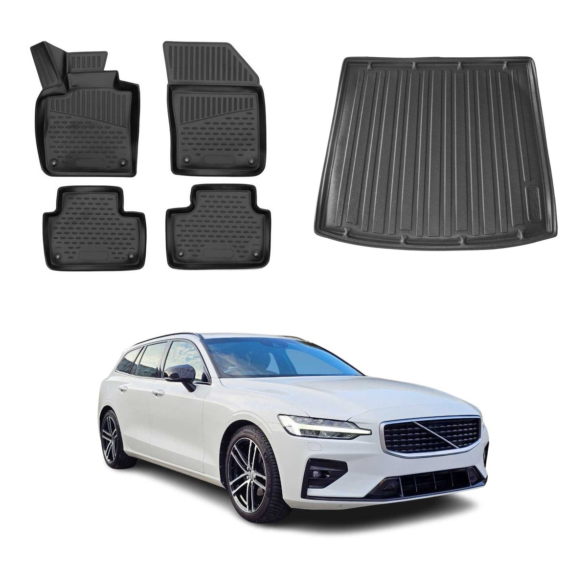 OMAC Fußmatten & Kofferraumwanne Set für Volvo S60 2019-2025