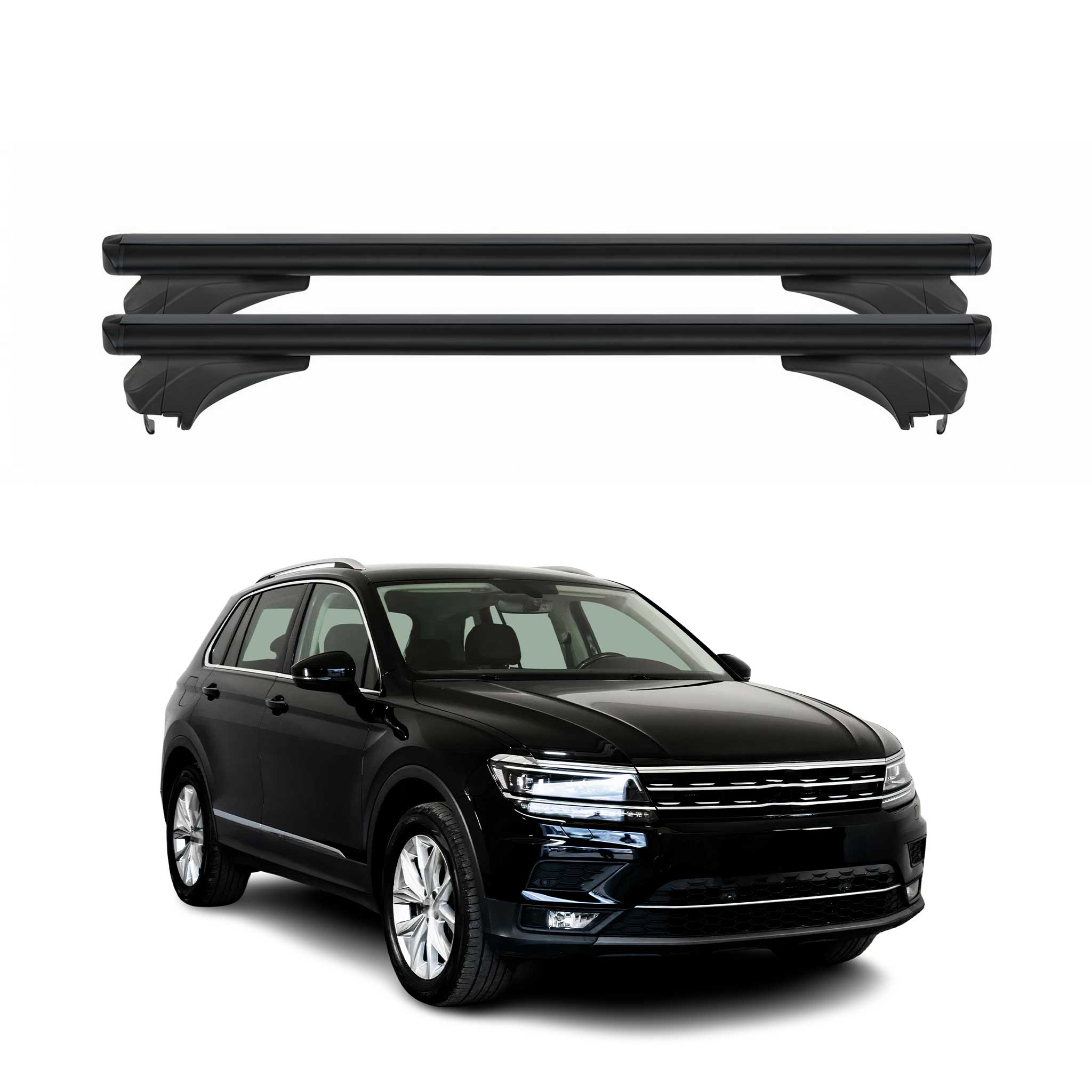 Menabo Dachträger für VW Tiguan II AD1 / Allspace / R-Line 2016-2023 Alu Schwarz