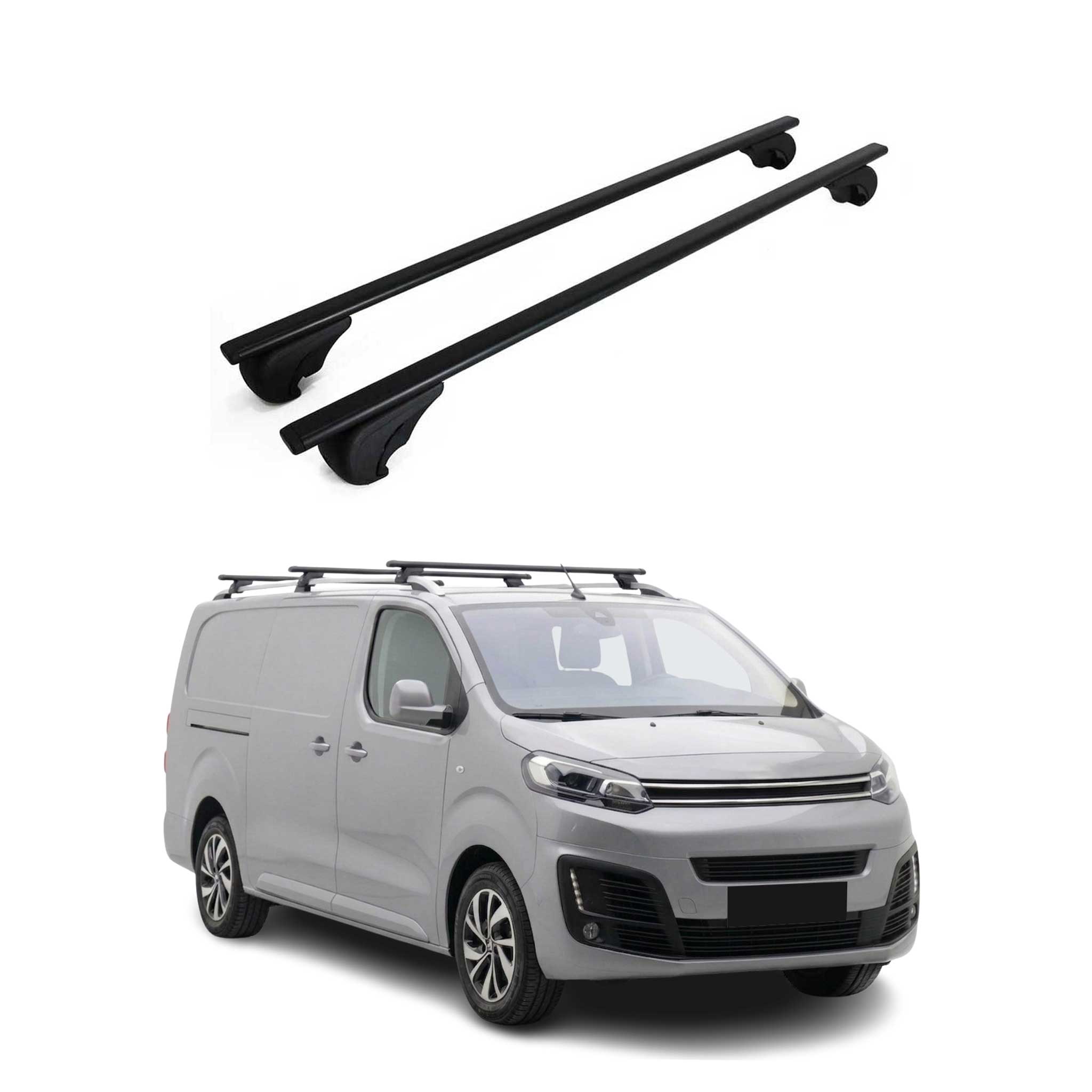 Dachträger Grundträger für Citroen Jumpy 2016-2026 Metall Schwarz 2tlg