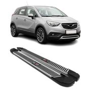 Trittbretter Seitenbretter Schweller für Opel Crossland X 2017-2024 Schwarz