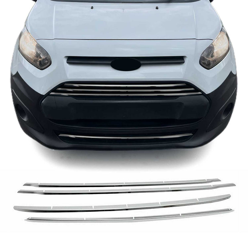 Kühlergrill Leisten Grillleisten für Ford Connect 2014-2019 Edelstahl Silber 4x