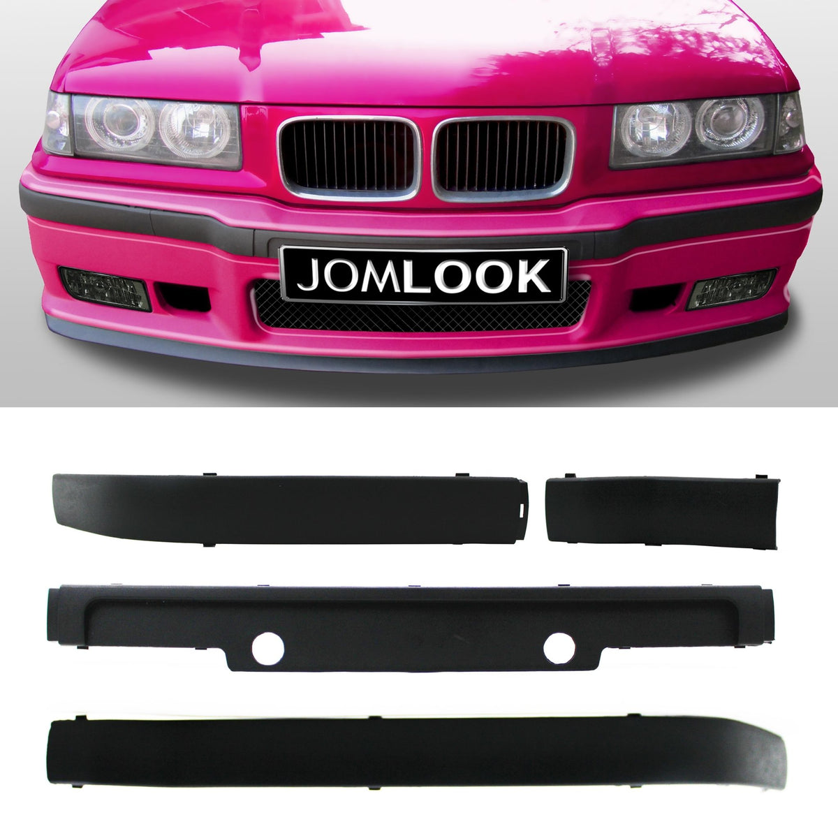 JOM Stoßleisten Set für BMW E36 Schwarz 4tlg Polypropylen