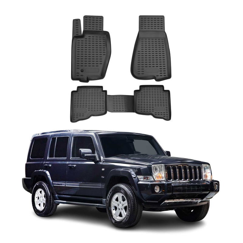 OMAC Gummimatten Fußmatten für Jeep Commander 2005-2011 TPE Automatte Schwarz 4x