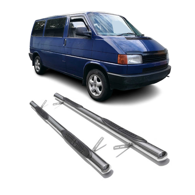 Stahl Trittbretter Schwellerrohre für VW Transporter T4 1990-2003 L2 Langer Grau