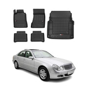 OMAC Fußmatten & Kofferraumwanne Set für Mercedes E Klasse 2002-2009 Gummi 5x