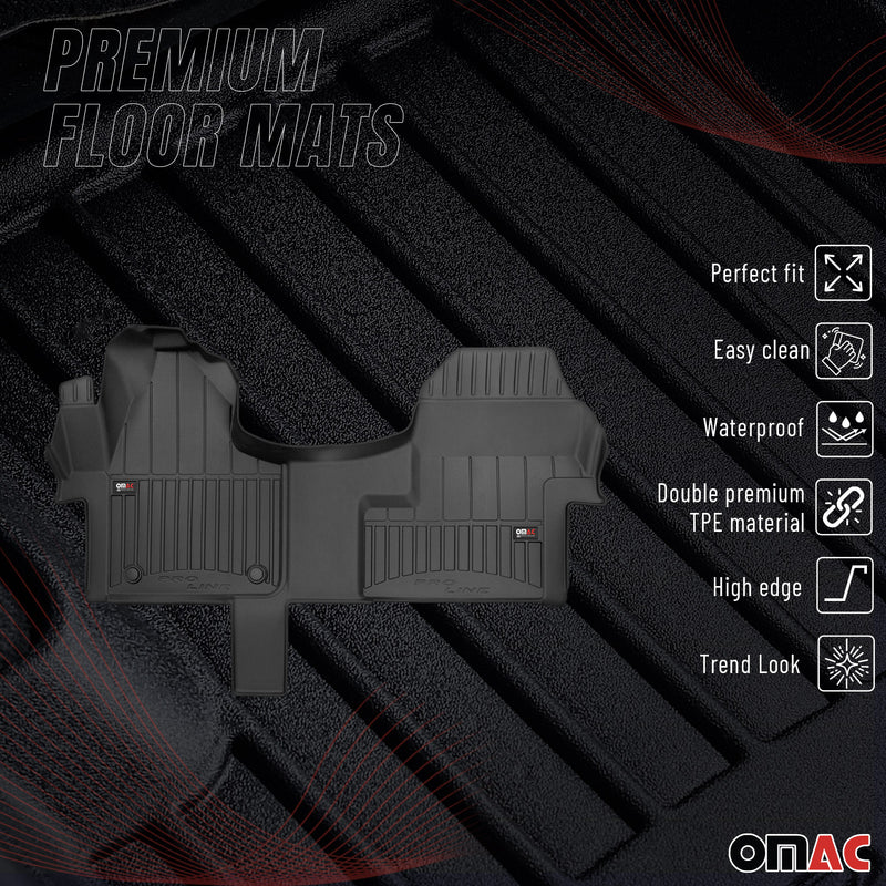 Fußmatten Gummimatten für Mercedes Sprinter W907 2018-2025 Premium Schwarz 1x