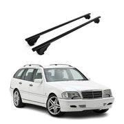 Dachträger Grundträger für Mercedes C Klasse S202 1993-2000 Stahl Schwarz 2tlg