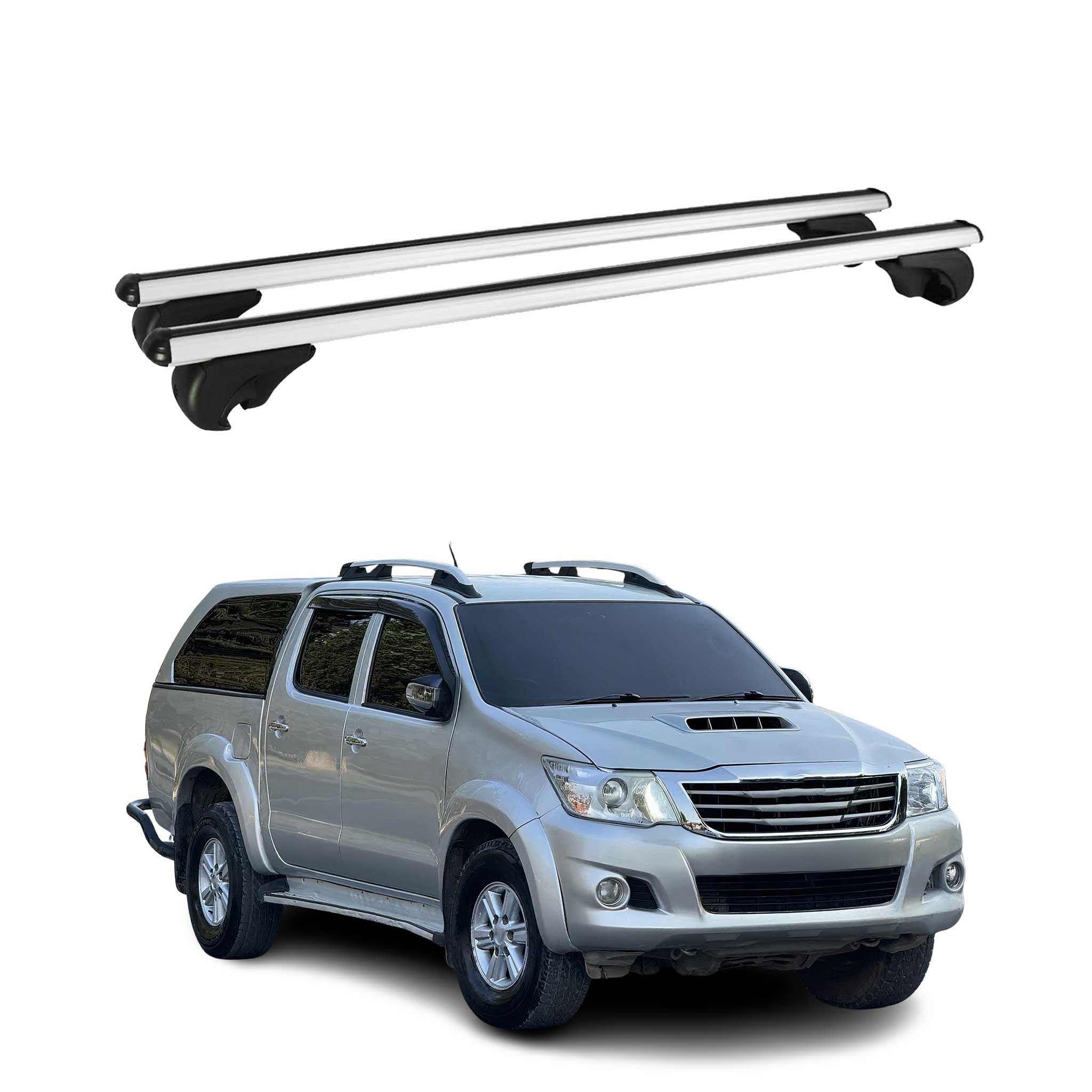 Dachträger Grundtäger für Toyota Hilux 2010-2015 75kg Aluminium Silber 2 tlg