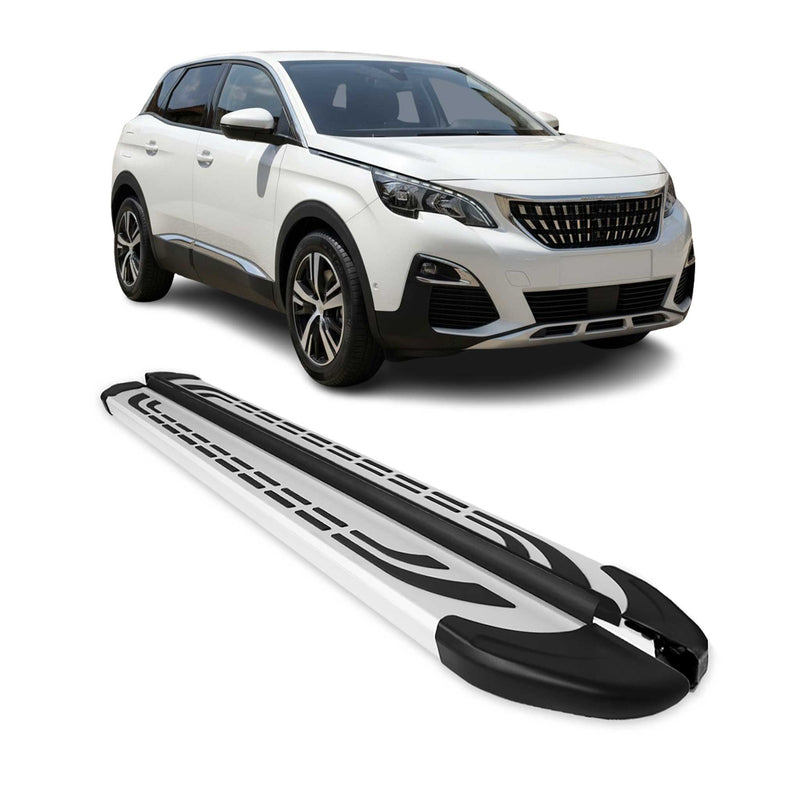 Trittbretter Seitenschweller Seitenbretter für Peugeot 3008 2016-2020 Alu Grau