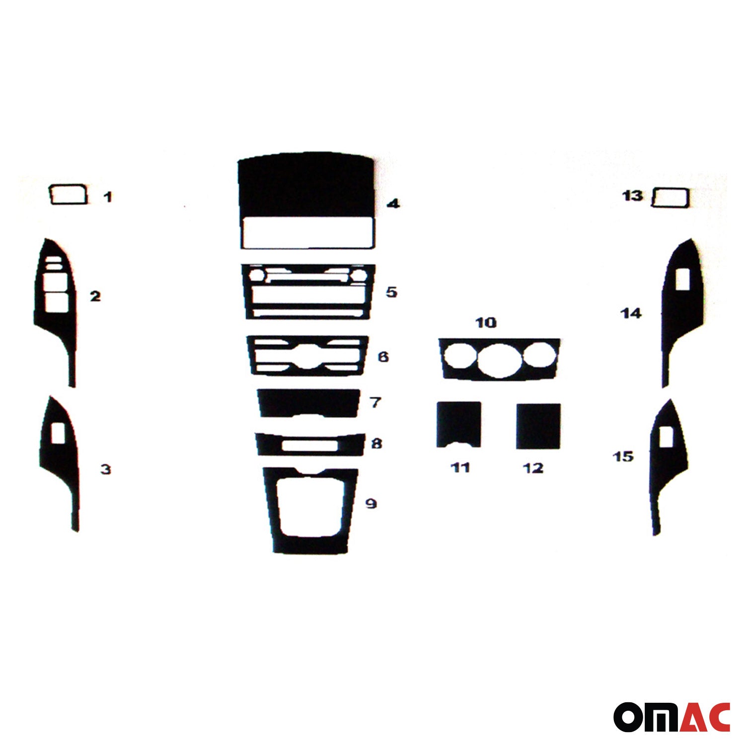 Innenraum Dekor Cockpit für Toyota Corolla 2007-2013 Limo Aluminium Optik 15tlg