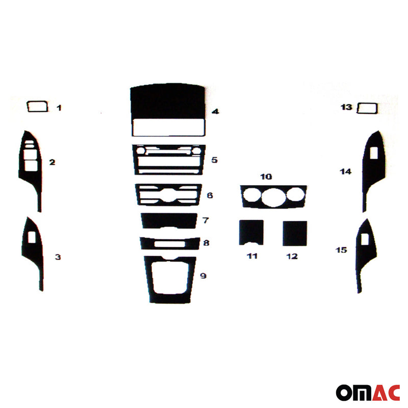 Innenraum Dekor Cockpit für Toyota Corolla 2006-2013 Aluminium Optik 15tlg