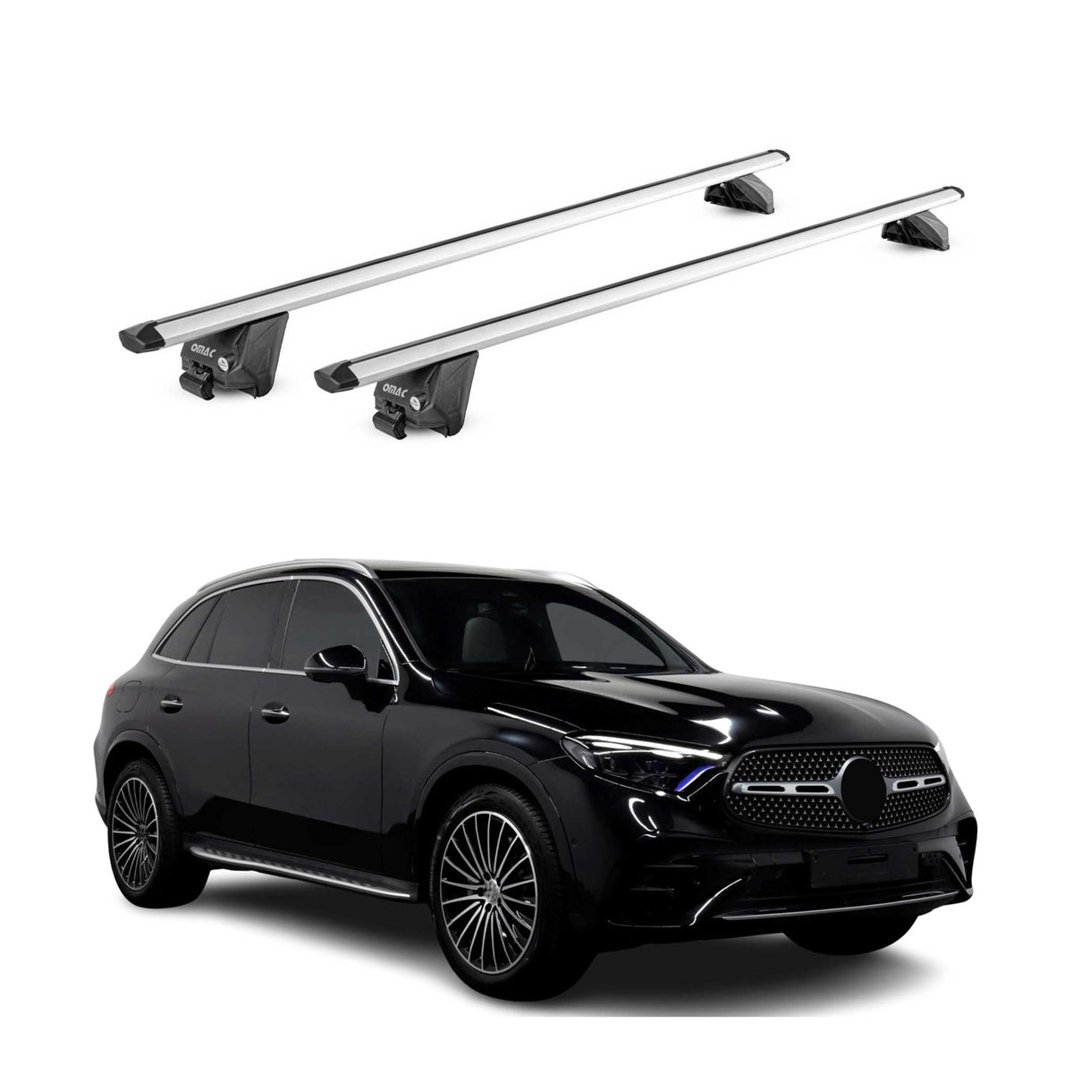 Dachträger für Mercedes GLC X254 2022-2026 100kg Aluminium Silber 2x ABE