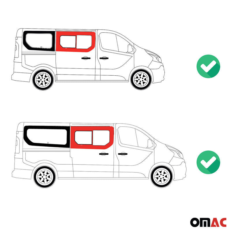 Seitenfenster Schiebefenster für Fiat Talento 2016-2020 Rechts Auto L1L2 Schwarz