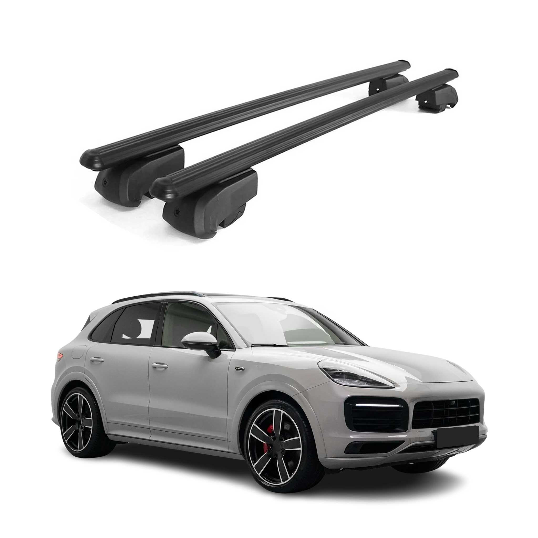 Dachträger Gepäckträger für Porsche Cayenne 2018-2023 ABE Aluminium Schwarz