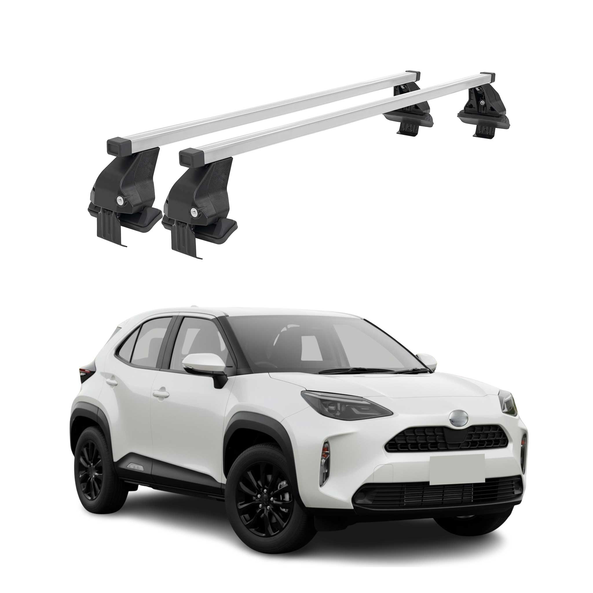 Menabo Dachträger Grundträger für Toyota Yaris Cross 2021-2026 Stahl Grau 2tlg
