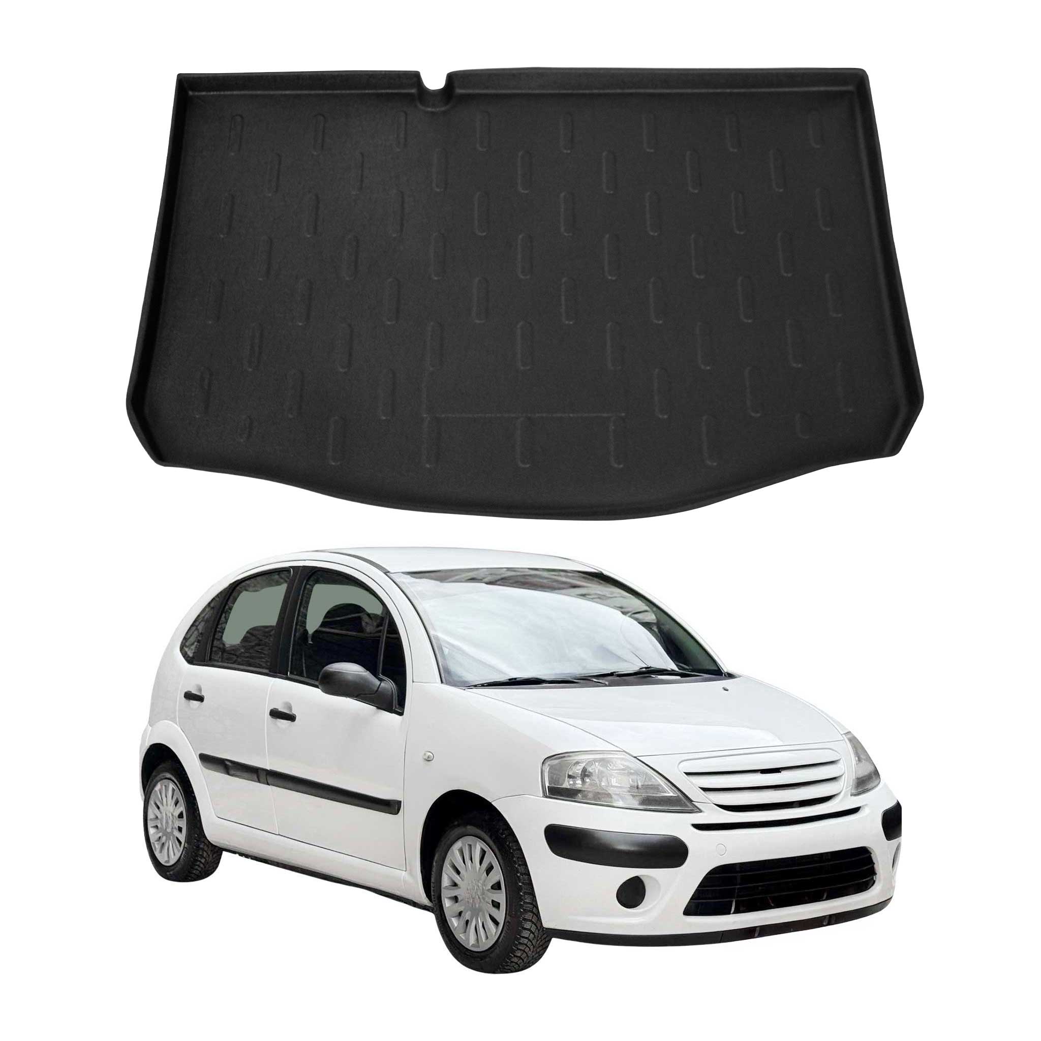 Kofferraumwanne Laderaumwanne für Citroen C3 2002-2009 5tür Gummi TPE Schwarz