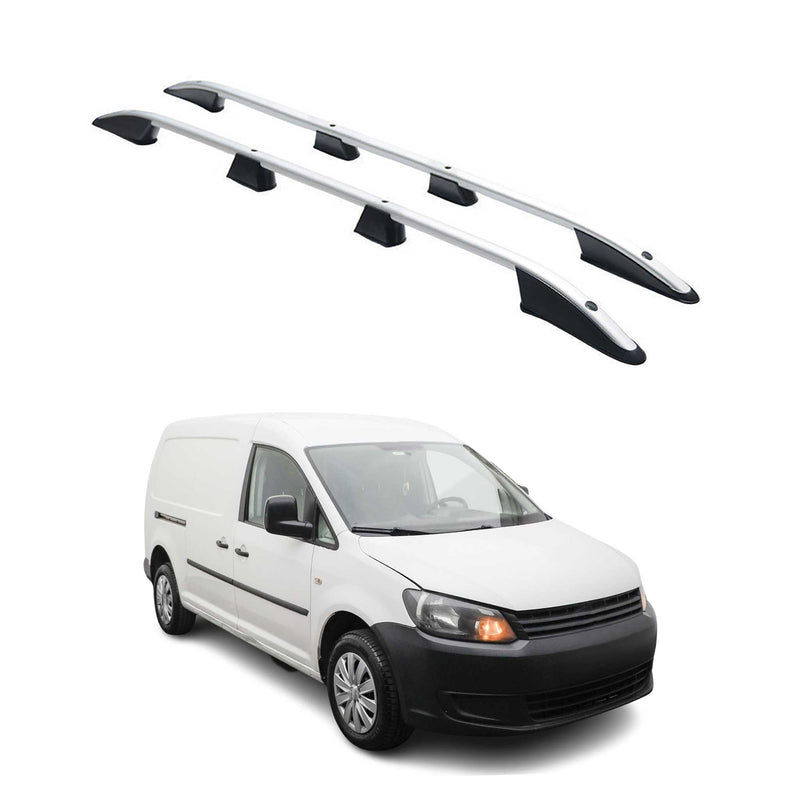Dachreling Dachgepäckträger für VW Caddy 2010-2015 L2 Langer  Alu Silber 2x