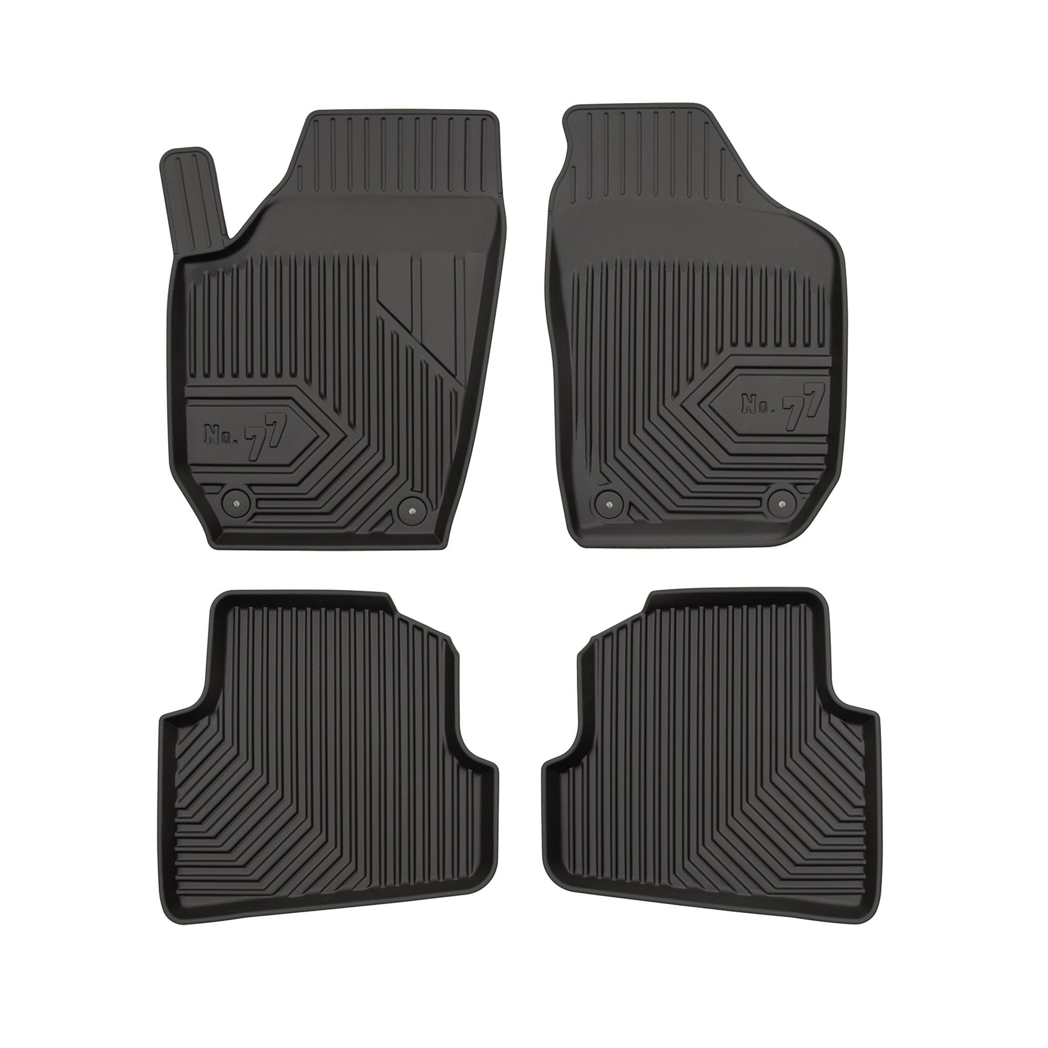 Fußmatten Gummimatten No.77 für Seat Cordoba II 2002-2009 TPE Schwarz 4 tlg