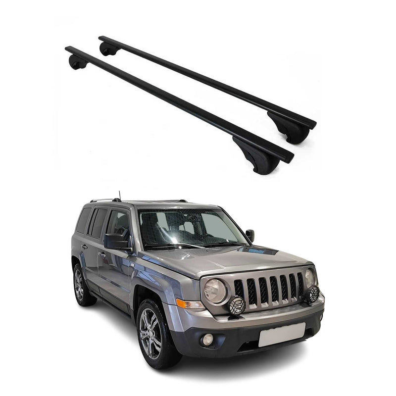 Dachträger Grundtäger für Jeep Patriot 2007-2017 75kg Metall Schwarz 2 tlg