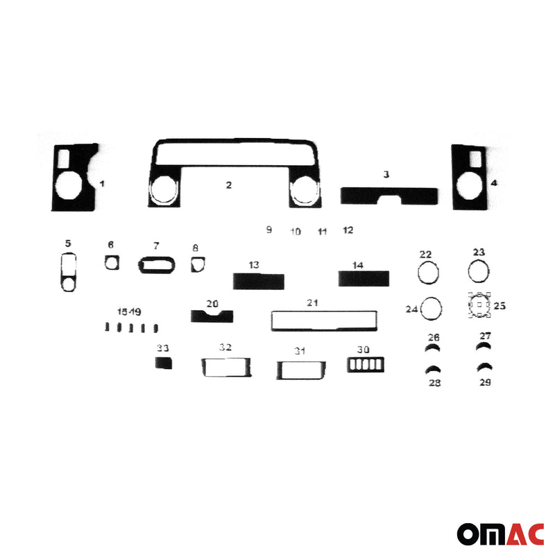 Innenraum Dekor Cockpit für Opel Movano 2002-2010 Wurzelholz Optik 33tlg