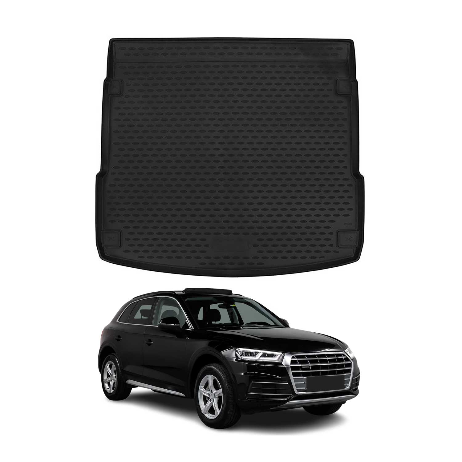 Kofferraummatte Kofferraumwanne für Audi Q5 FY 2017-2024 Gummi TPE Schwarz