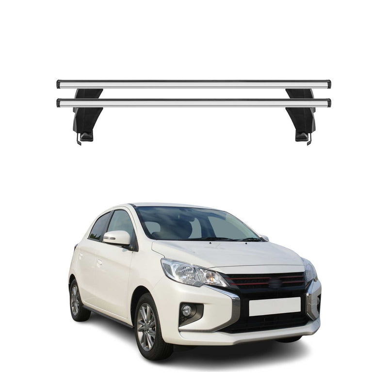 Menabo Dachträger für Mitsubishi Space Star mk2 2016-2020 FL 50kg Alu Silber 2x