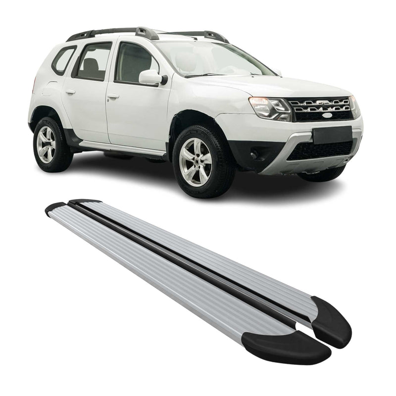 Seitenschweller Trittbretter Schweller für Dacia Duster 2010-2018 Aluminium Grau
