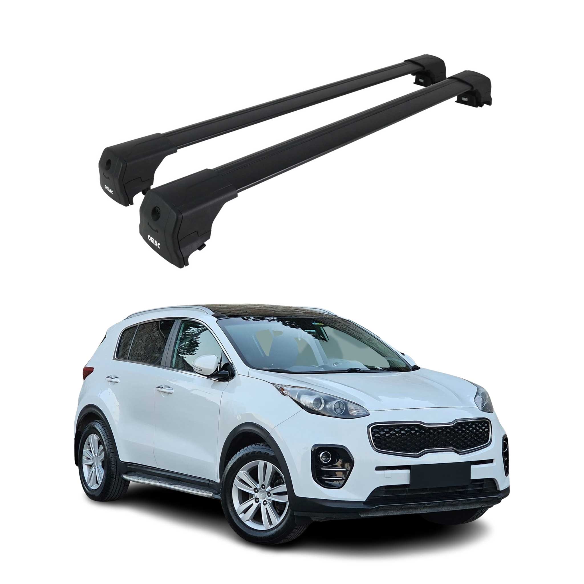 Dachträger Gepäckträger für Kia Sportage 2015-2020 ABE Aluminium Schwarz