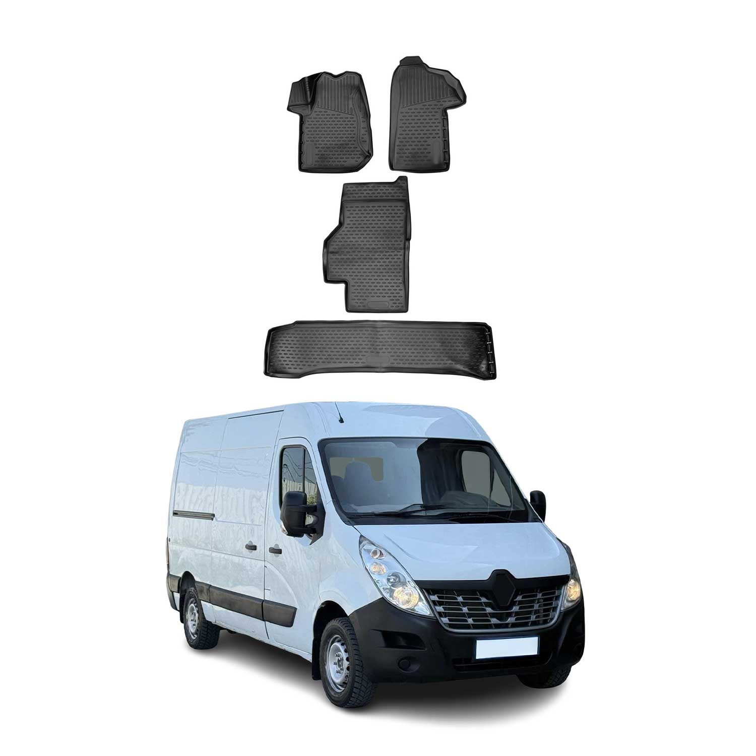 OMAC Gummimatten Fußmatten für Renault Master 2010-2021 TPE Automatte Schwarz 4x