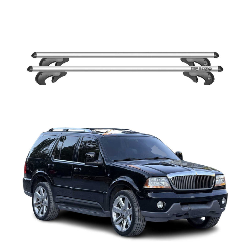 Menabo Dachträger Grundtäger für Lincoln Aviator 2003-2005 90kg Alu Silber 2 tlg