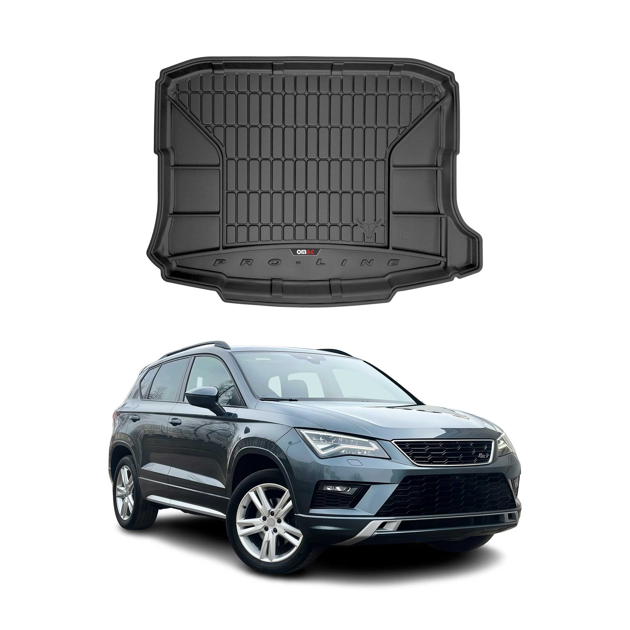 OMAC Gummi Kofferraumwanne für Seat Ateca 2016-2026 TPE Laderaumwanne Schwarz