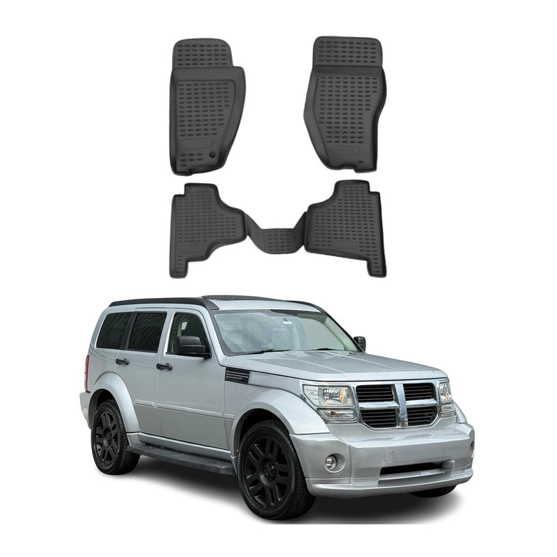 OMAC Gummimatten Fußmatten für Dodge Nitro 2007-2012 TPE Automatten Schwarz 4x