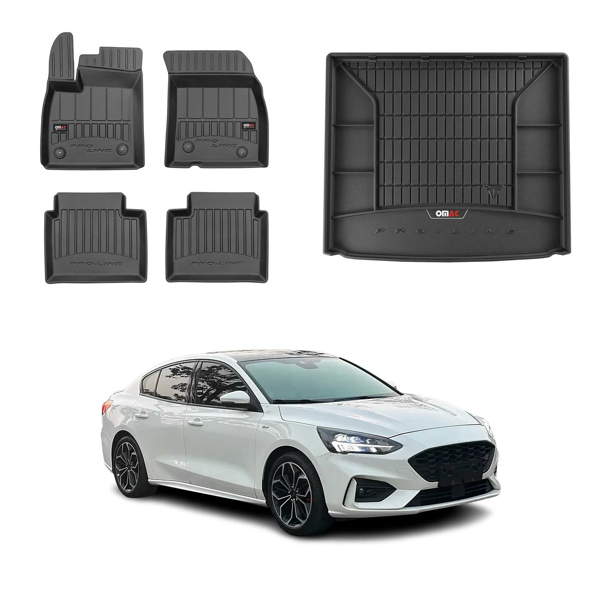 Fußmatten & Kofferraumwanne Set für Ford Focus mk4 Turnier 2019-2025 obere