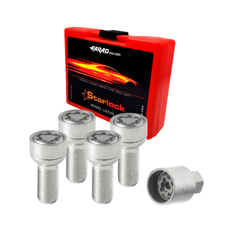 Radschloss Satz für Mercedes Klasse CL 1996-2013 Felgenschloss Silber 4x M14X1.5