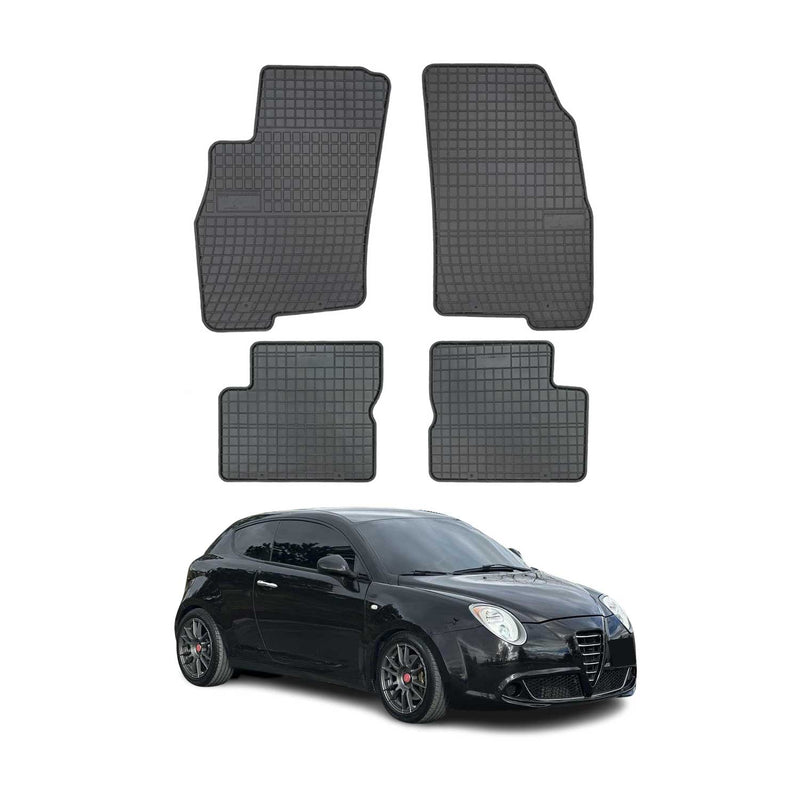 OMAC Gummi Fußmatten für Alfa Romeo Mito 2008-2018 Automatten Gummi Schwarz 4tlg