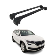 Dachträger Grundtäger für Skoda Kodiaq I 2016-2024 75kg Aluminium Schwarz 2 tlg