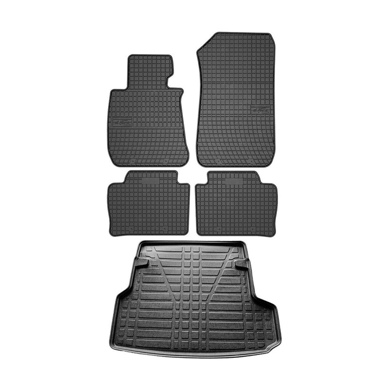 Fußmatten & Kofferraumwanne Set für BMW 3er F31 2014-2019 Gummi TPE Schwarz 5x