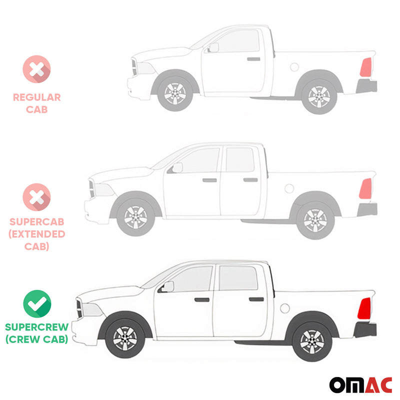 OMAC Gummimatten Fußmatten für Ford Ranger 2012-2022 DoubleCab Schwarz